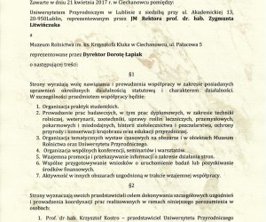 Podpisanie porozumienia o współpracy między Uniwersytetem Przyrodniczym w Lublinie a Muzeum Rolnictwa w Ciechanowcu